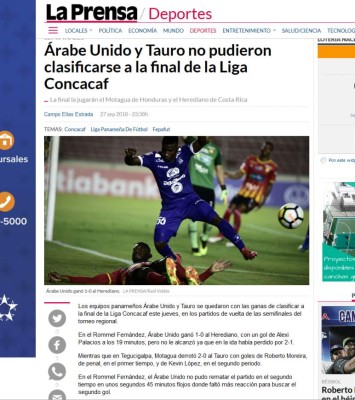 Prensa panameña: Tauro queda eliminado 'con polémica' y culpa al árbitro Walter López
