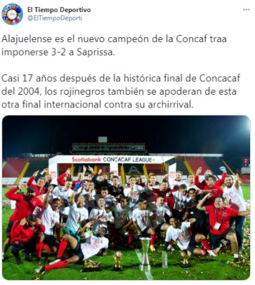 Prensa internacional sobre Alajuelense y López luego de ganar la Liga Concacaf: 'Ruge el León de Centroamérica'