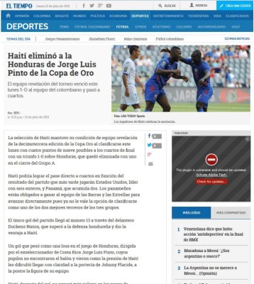 Prensa internacional cataloga como 'fracaso' eliminación de Honduras
