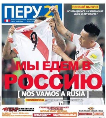 ¡PORTADAS EN PERÚ! 'Llanto de machos, tigre, volvimos y allá vamos Rusia'