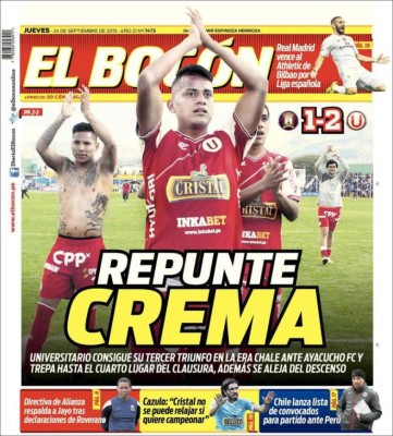 Las portadas más importantes de los periódicos deportivos en el mundo