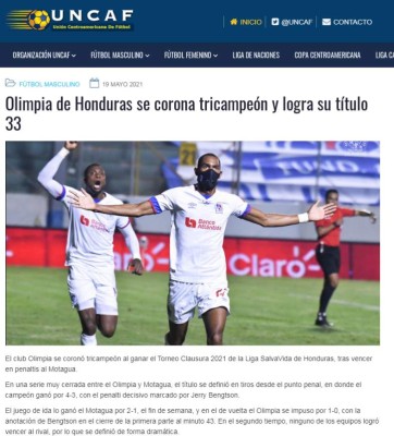 Prensa internacional sobre el tricampeonato de Olimpia ante Motagua y así destacan a Pedro Troglio