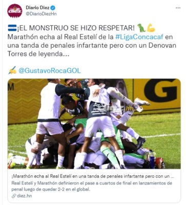 Lo que dice la prensa luego del sufrido pase de Marathón en penales y la enorme noche de Denovan Torres: 'El monstruo se hizo respetar'