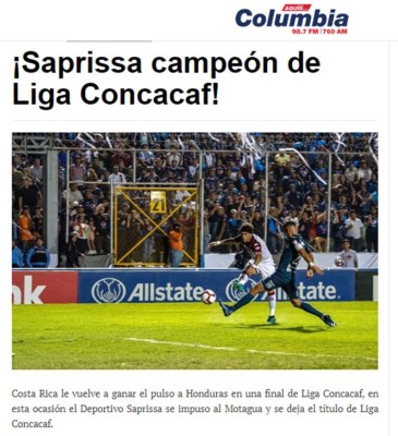 Los medios: Euforia en Costa Rica: 'El nuevo rey”; dolor en Honduras: 'Amargo final”