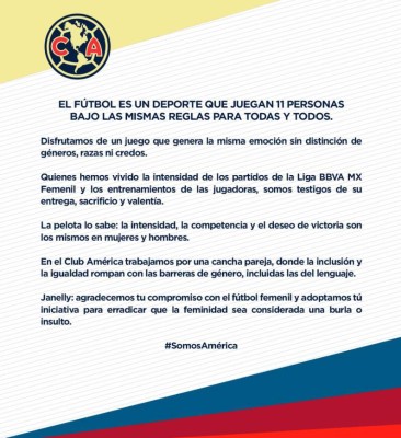 Jugadora del América pone en su lugar a Carlos Salcedo por decir que el fútbol mexicano es un ''juego de Barbies''