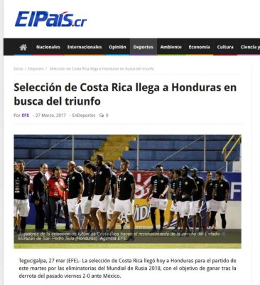 Lo que la prensa de Costa Rica habla previo al juego ante Honduras