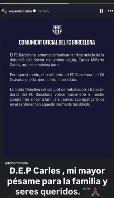 Jugadores del Barcelona, destrozados por la muerte del doctor Carles Miñarro: “aún no me lo creo”