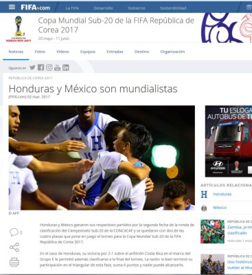 FIFA destaca clasificación de Honduras a Corea y esto dice la prensa tica