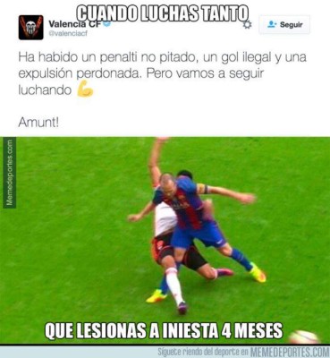 Imperdibles memes tras el triunfo agónico del Barcelona en Mestalla