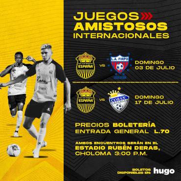 Real España sostendra dos encuentros amistosos en el marco de su preparación con miras al Torneo Apertura 2022.