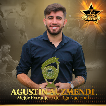 Agustín Auzmendi, atacante de Potros, fue el gran ganador del mejor extranjero de Liga Nacional.