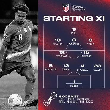 Estados Unidos doblegó a Jamaica con anotación de Ricardo Pepi y da paso firme a las semis de la Nations League