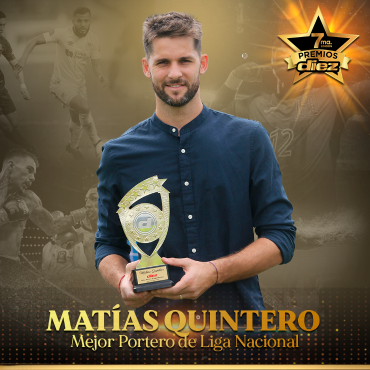 El arquero de los Potros Matías Quintero fue reconocido como el Mejor Portero del fútbol hondureño en el 2022