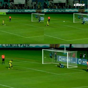 Momento exacto en que Randy Diamond hizo el penal a lo ‘Panenka’. Foto: Cortersía.