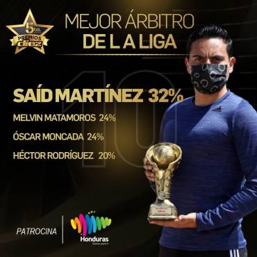 Diez premió a Saíd Martínez como el mejor árbitro de la Liga Nacional.