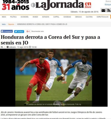 Prensa internacional: Hazaña de Honduras en los Juegos Olímpicos de Río