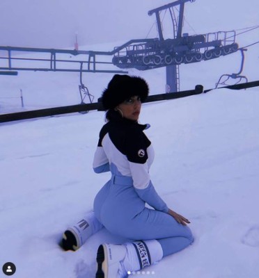 Georgina Rodríguez disfrutaba de la nieve mientras Cristiano Ronaldo marcaba un golazo