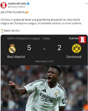 “Le tocas los h*** y te atienes a esto”: la prensa se rinde ante Vinicius y Real Madrid por otra épica remontada en Champions