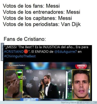 Los otros memes que no has visto de los Premios The Best donde destrozan a Messi