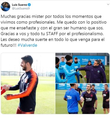 Los cracks del Barcelona que se despidieron de Valverde en redes; a dos jugadores 'les gustó' su salida