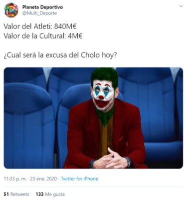 Los memes destrozan al Atlético de Madrid y Simeone tras la eliminación en Copa del Rey