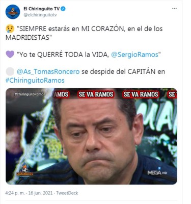 Así reaccionan los periodistas y el vacile de Mister Chip tras el adiós de Sergio Ramos del Real Madrid