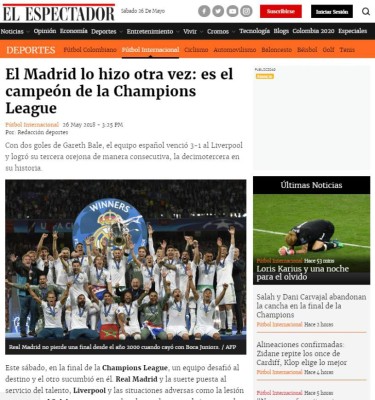 Las portadas luego de que el Real Madrid lograra el tricampeonato en Champions