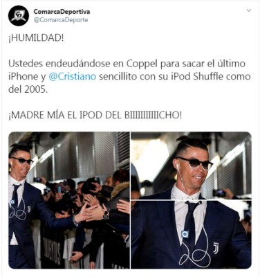 Cristiano Ronaldo causa furor en las redes sociales por usar un Ipod viejo del 2005