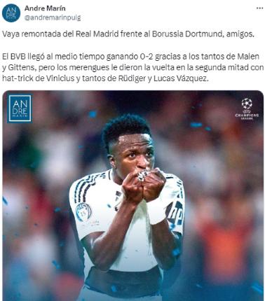“Le tocas los h*** y te atienes a esto”: la prensa se rinde ante Vinicius y Real Madrid por otra épica remontada en Champions