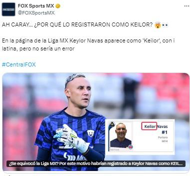 Lo que Keylor Navas nunca esperó de la Liga MX: revelan el verdadero nombre del portero de Pumas y Costa Rica