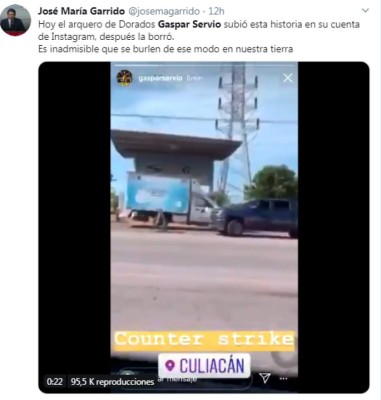 Lo que dicen en redes sociales de Gaspar Servio tras su polémico vídeo en Culiacán: 'Futbolista sin cerebro'&nbsp;