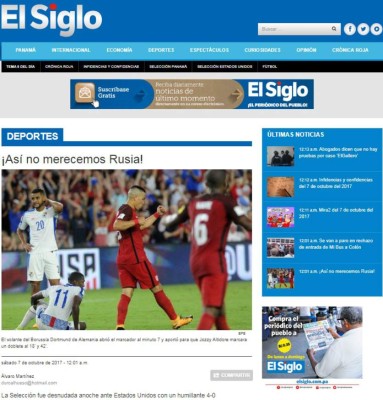 Portadas de diarios destrozan a selección de Panamá luego de goleada ante EEUU