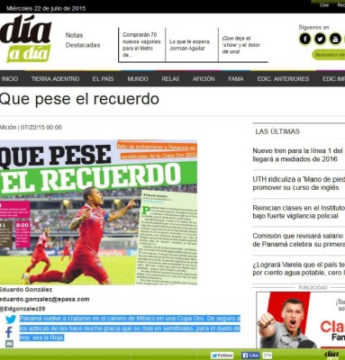 Prensa panameña, atrevida previo a juego contra México