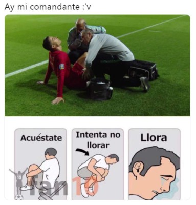 Cristiano Ronaldo y los memes de su lesión en el empate de Portugal ante Serbia