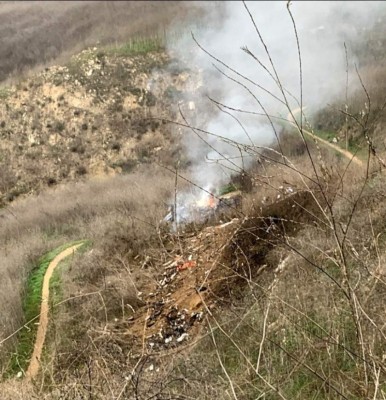 Las primeras imágenes del momento cuando se estrella el helicóptero de Kobe Bryant
