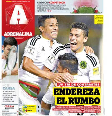 Portadas: Tristeza y dramatismo en El Salvador; en México, poca euforia