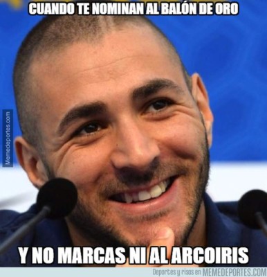 Cristiano, Messi y Benzema protagonizan los memes de los nominados al Balón de Oro 2018&nbsp;&nbsp;