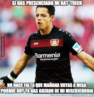 Los mejores memes del Hat-Trick de Chicharito Hernández con el Bayer Leverkusen