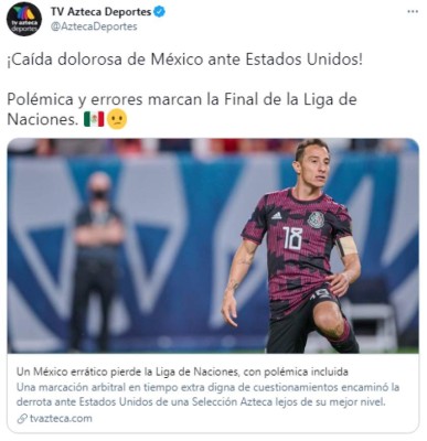 'El VAR y el árbitro mataron a México': Lo que dice la prensa sobre la derrota del Tri contra USA en la Liga de Naciones