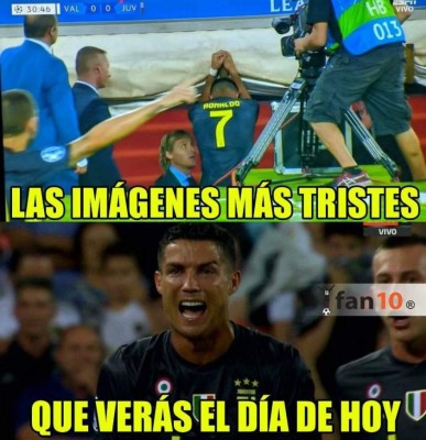 Memes arrecian contra Cristiano Ronaldo por su expulsión en Mestalla