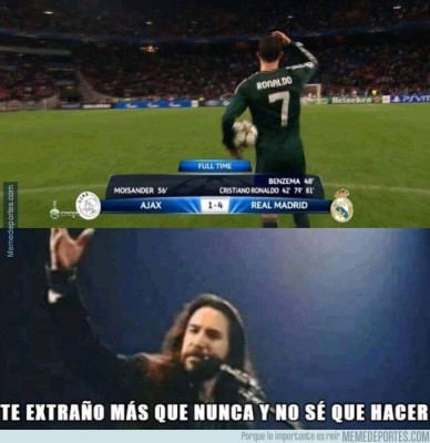 Los memes destruyen a un Real Madrid goleado y eliminado de la Champions por el Ajax