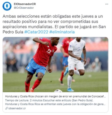 'Noche clave y nos hacen sufrir': Así calienta la prensa de Costa Rica el duelo ante Honduras por la Eliminatoria