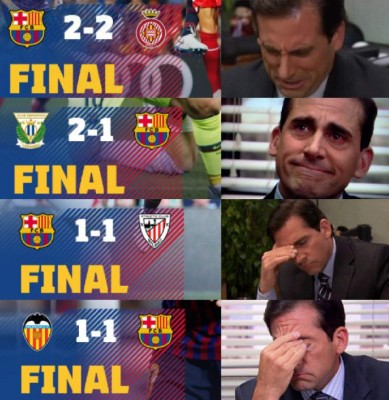 Barcelona empata y lo atacan con divertidos memes