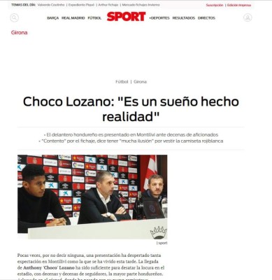 Así le hacen portadas a 'Chocogol' en España tras fichar por el Girona