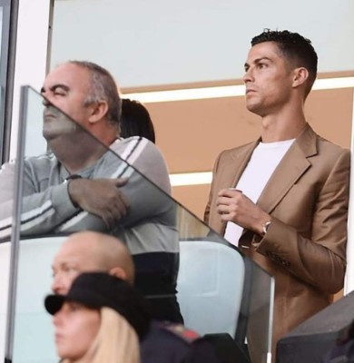 No los deja solo: Cristiano Ronaldo acompañó a la Juventus desde el palco
