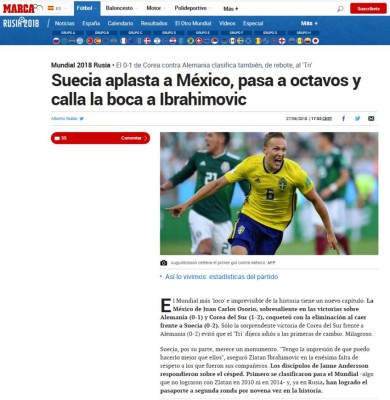 Así ve la prensa mundial el pase de México a los octavos de Rusia 2018