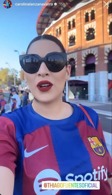 El motivo especial por el que Carolina Lanza, famosa presentadora hondureña, estuvo en el Barcelona - Sevilla