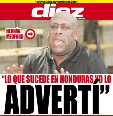 Portadas digitales de DIEZ de este jueves 19 de noviembre