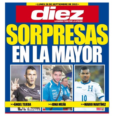 Las portaditas de DIEZ para este lunes 28 de septiembre