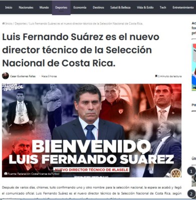 'El más parecido a Pinto, trabajador y metódico': Lo que dice la prensa tica de la llegada de Luis Fernando Suárez